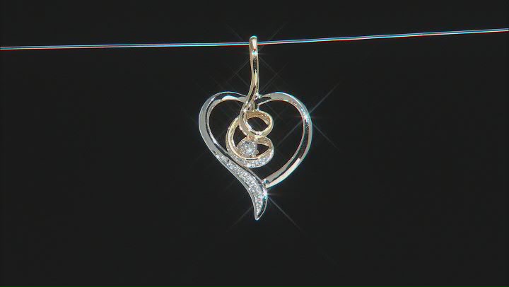White Diamond Accent 10K Two-Tone Gold Heart Pendant Video Thumbnail