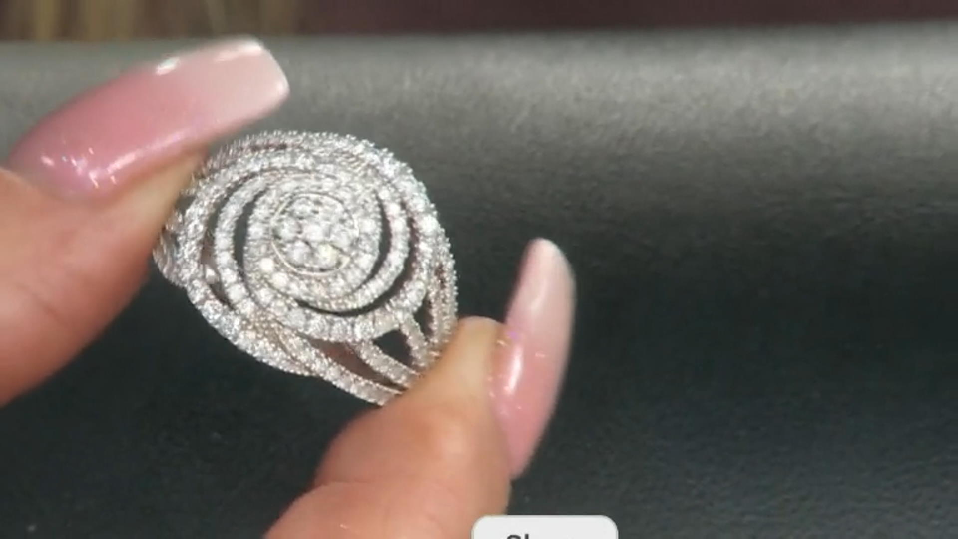 White Diamond 10K White Gold Cocktail Ring 1.50ctw Video Thumbnail