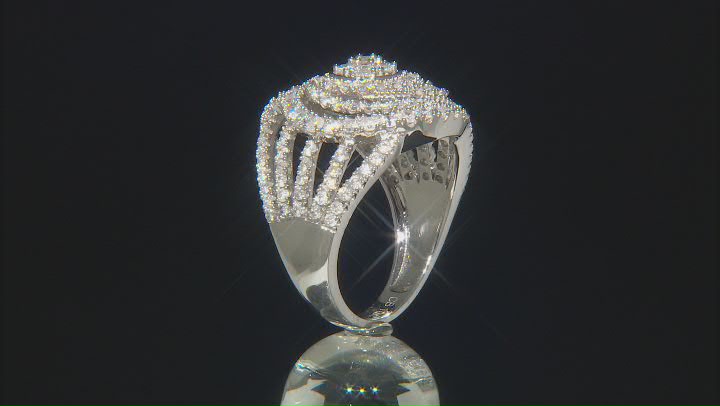 White Diamond 10K White Gold Cocktail Ring 1.50ctw Video Thumbnail
