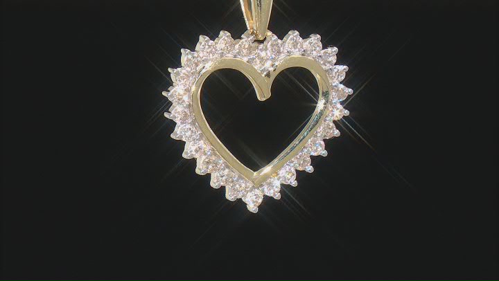 Diamond 10K Yellow Gold Heart Pendant With Chain 0.50ctw