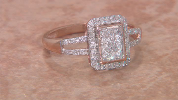 White Diamond 10k Rose Gold Quad Ring 0.33ctw Video Thumbnail