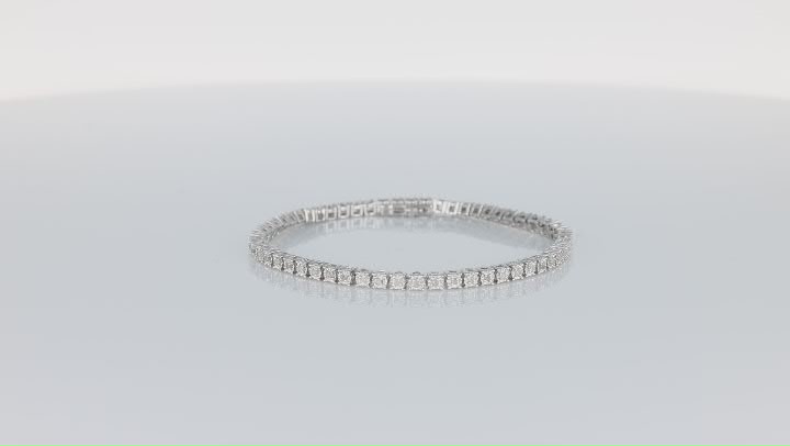 White Diamond Rhodium Over Sterling Silver Tennis Bracelet 0.50ctw Video Thumbnail