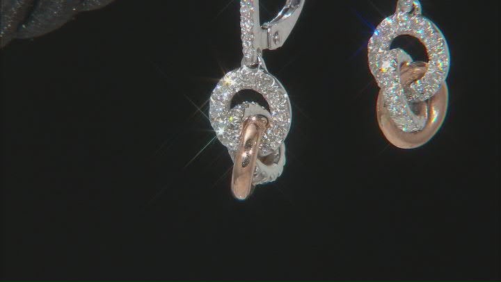 White Diamond 10k White Gold Dangle Earrings 0.60ctw Video Thumbnail