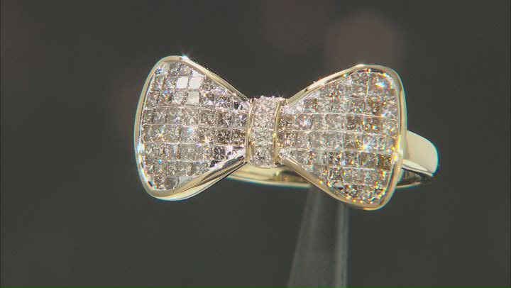Candlelight Diamonds™ 10k Yellow Gold Bow Ring 1.00ctw Video Thumbnail