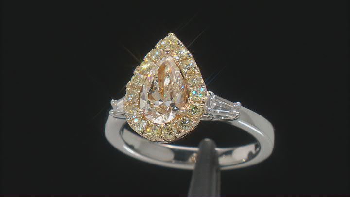 Natural Yellow Diamond & White Diamond 14k Two-Tone Gold Ring 1.45ctw Video Thumbnail
