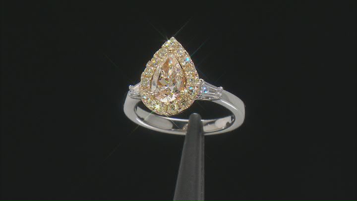 Natural Yellow Diamond & White Diamond 14k Two-Tone Gold Ring 1.45ctw Video Thumbnail