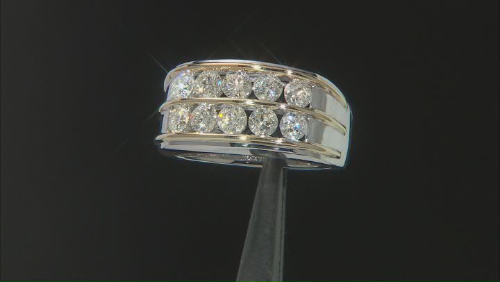 White Diamond 10k Two-Tone Gold Multi-Row Men's Ring 2.00ctw Video Thumbnail