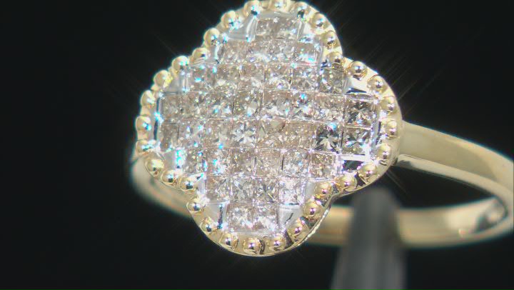 Candlelight Diamonds™ 10k Yellow Gold Cluster Ring 0.55ctw Video Thumbnail