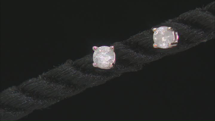 White Diamond 14k White Gold Solitaire Earrings 0.20ctw Video Thumbnail