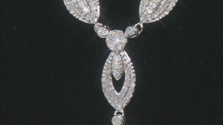 White Diamond 14k White Gold Drop Necklace 1.50ctw Video Thumbnail