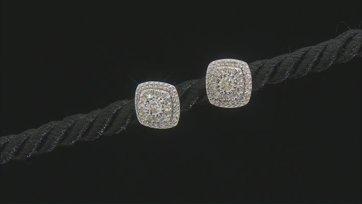 White Diamond 10k White Gold Earrings And Pendant Set 1.00ctw Video Thumbnail