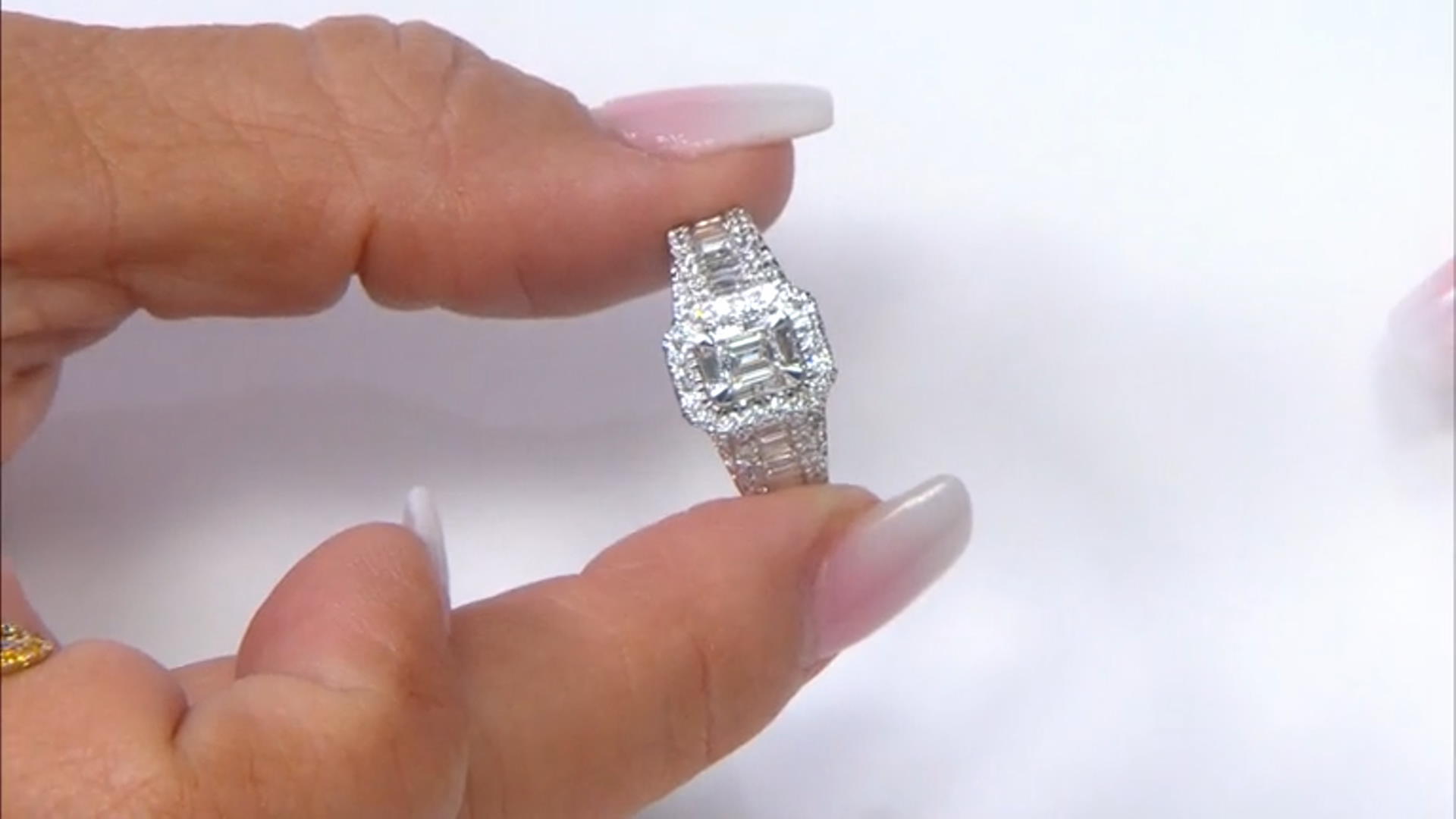 White Diamond 14k White Gold Halo Ring 1.50ctw Video Thumbnail