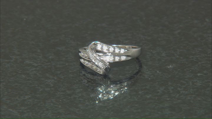 White Diamond 10k White Gold Bridge Ring 0.20ctw Video Thumbnail