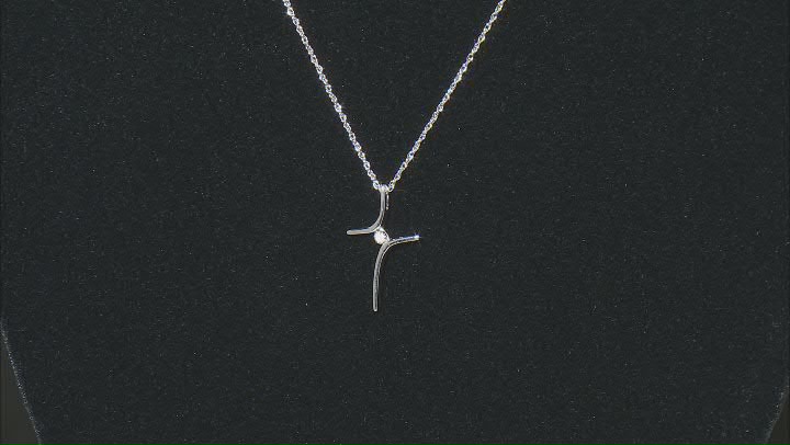 White Diamond Accent 10k White Gold Cross Slide Pendant With 18" Rope Chain Video Thumbnail
