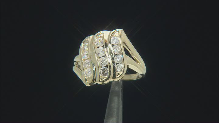 White Diamond 14k Yellow Gold Ring 0.85ctw Video Thumbnail