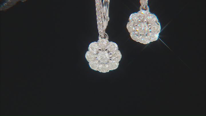 White Diamond 14k White Gold Dangle Earrings 0.50ctw Video Thumbnail