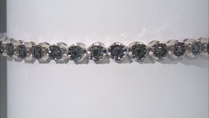 Black Diamond Rhodium Over Sterling Silver Tennis Bracelet 1.00ctw Video Thumbnail