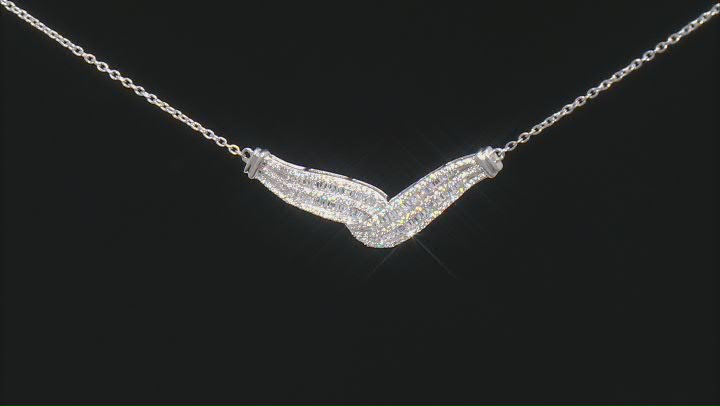 White Diamond Rhodium Over Sterling Silver Necklace 1.00ctw Video Thumbnail