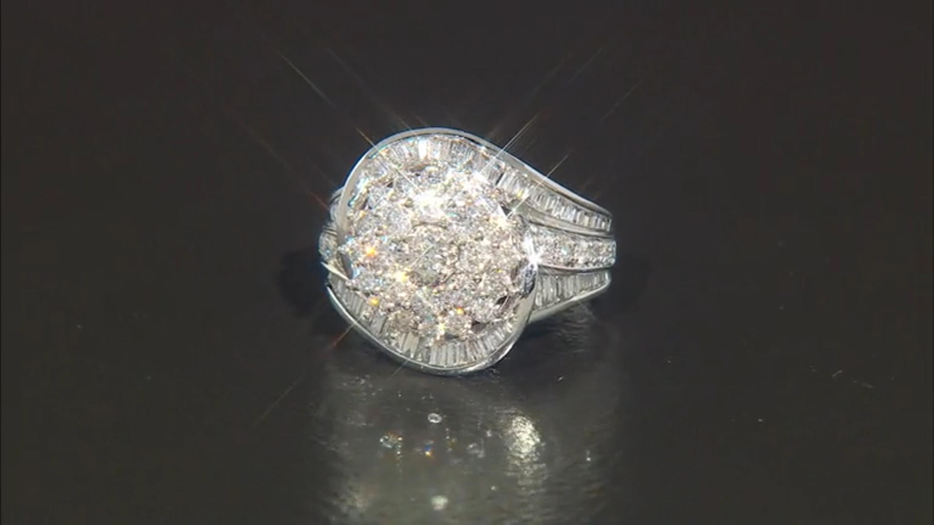 White Diamond 14k White Gold Cluster Ring 2.00ctw Video Thumbnail