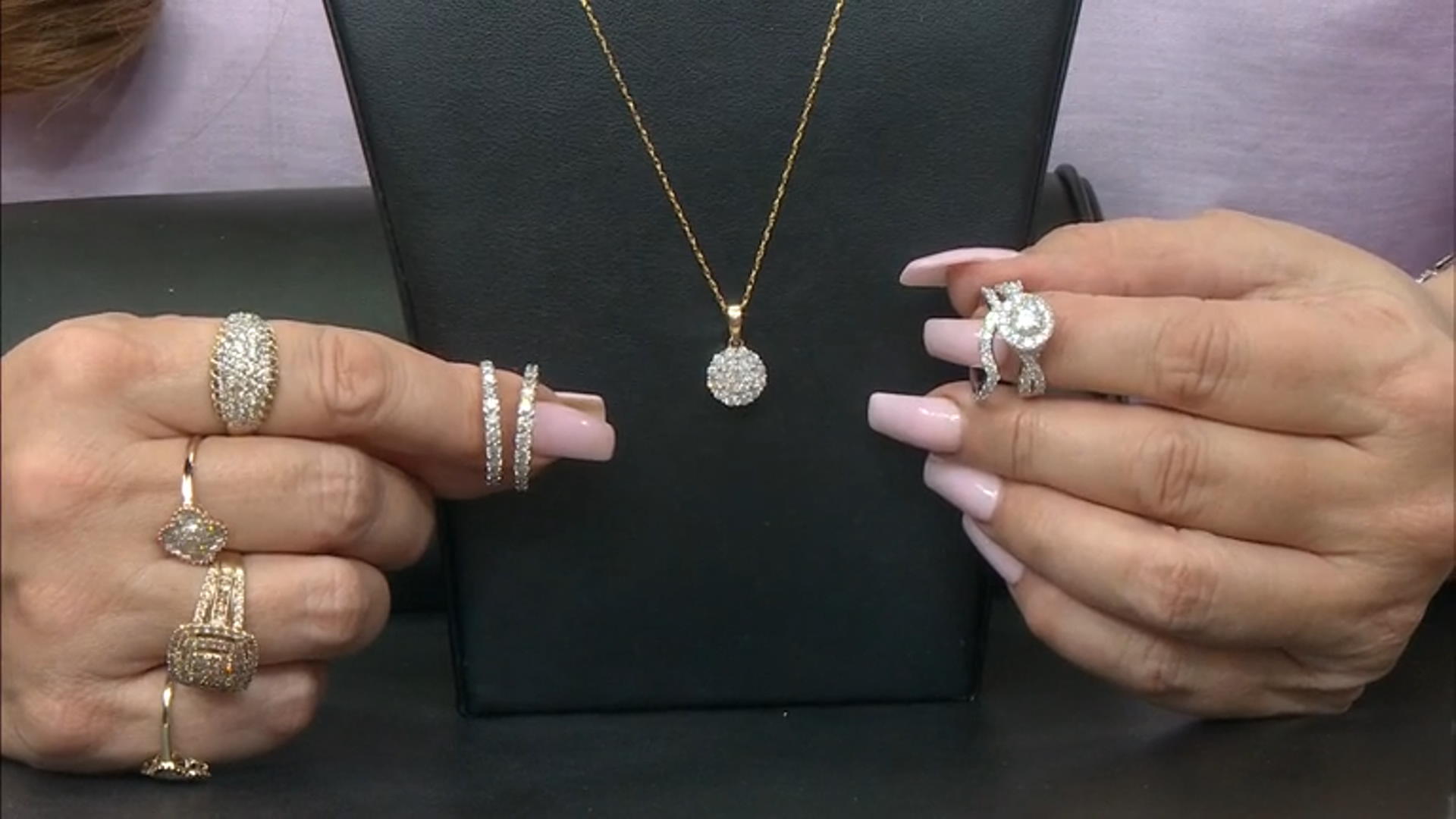 White Diamond 14k White Gold Halo Ring With Matching Band 2.00ctw Video Thumbnail