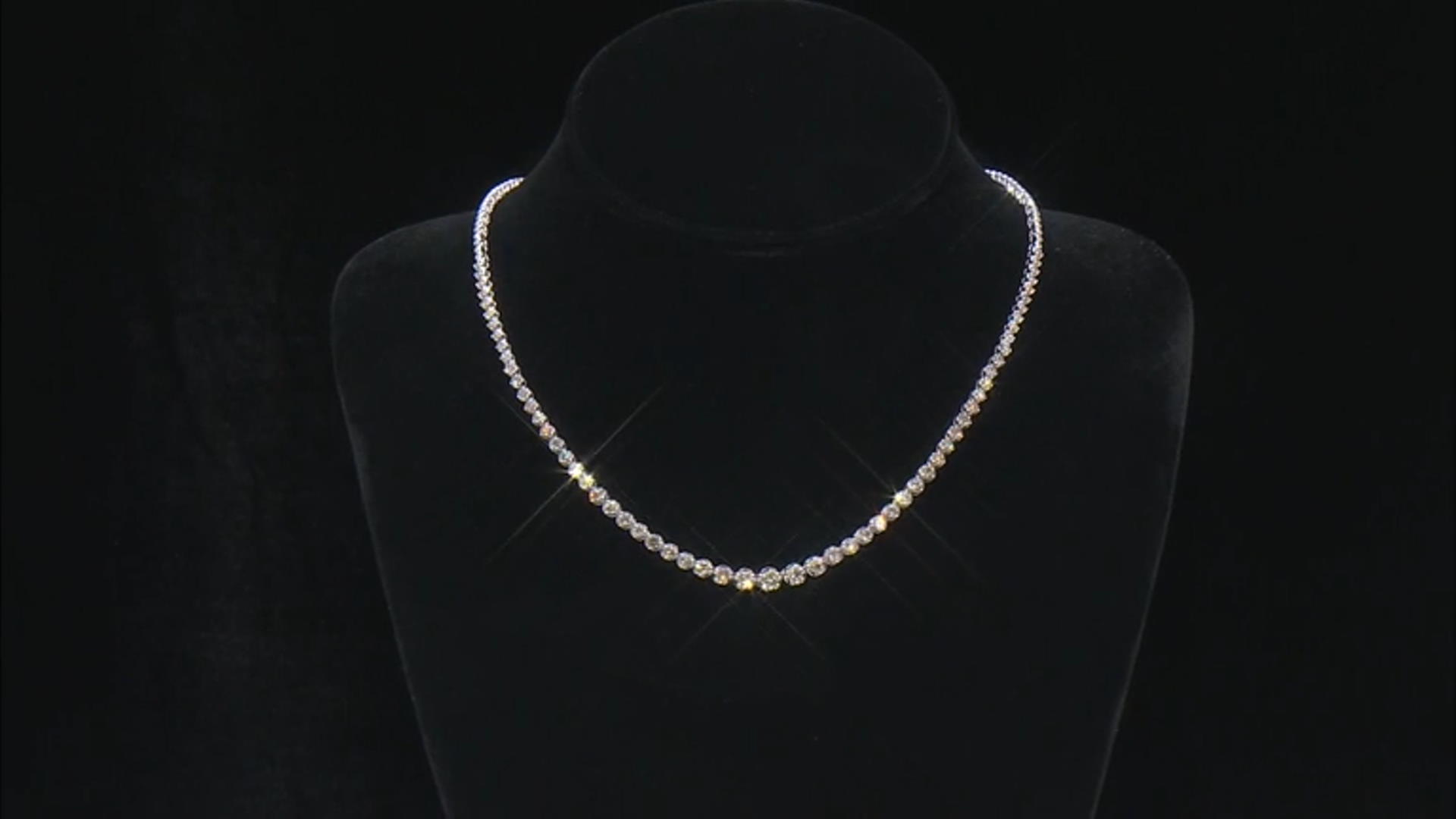 White Diamond 10k White Gold Tennis Necklace 4.00ctw Video Thumbnail