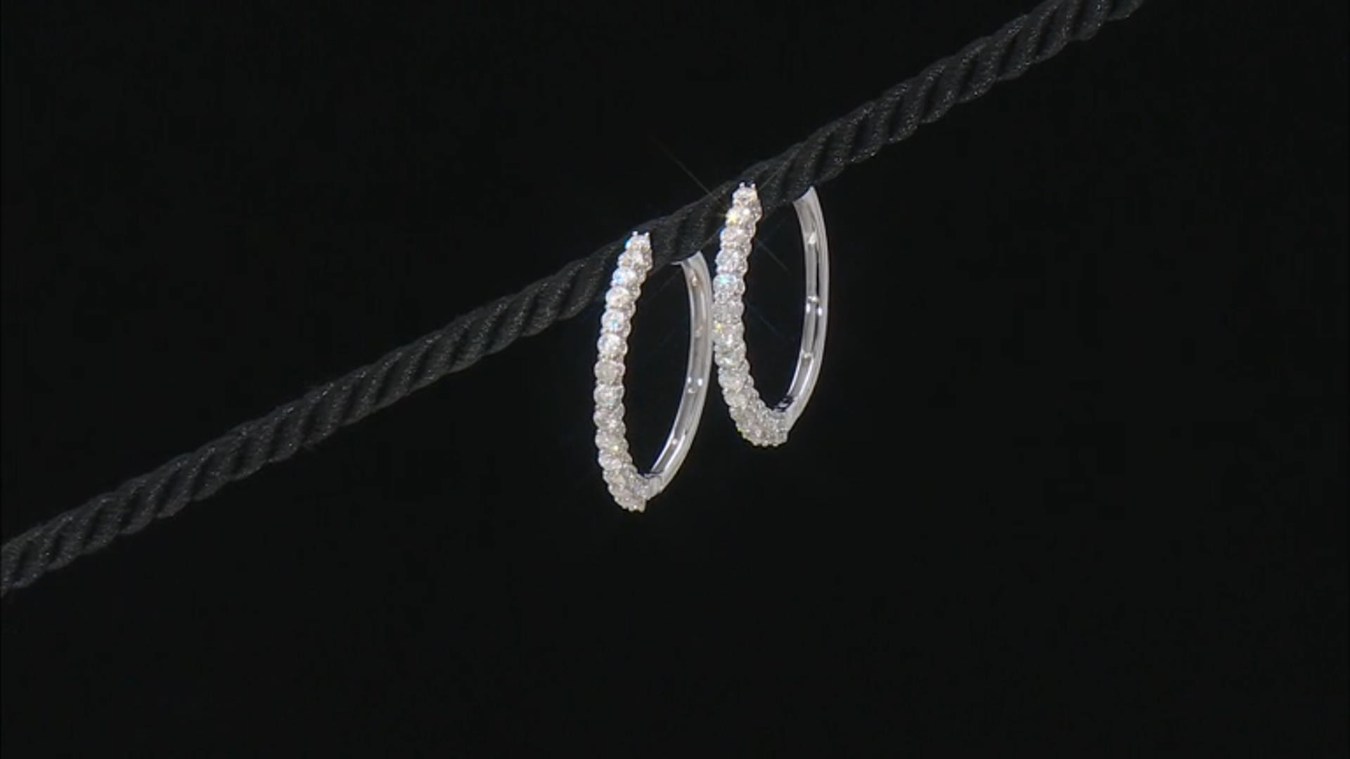 White Diamond 10k White Gold Hoop Earrings 3.00ctw Video Thumbnail