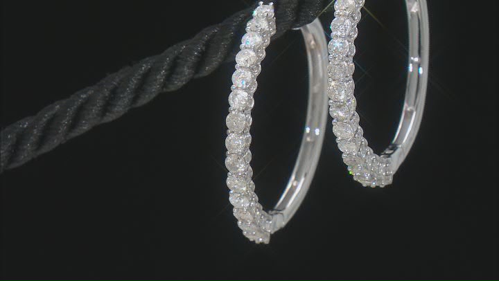 White Diamond 10k White Gold Hoop Earrings 3.00ctw Video Thumbnail