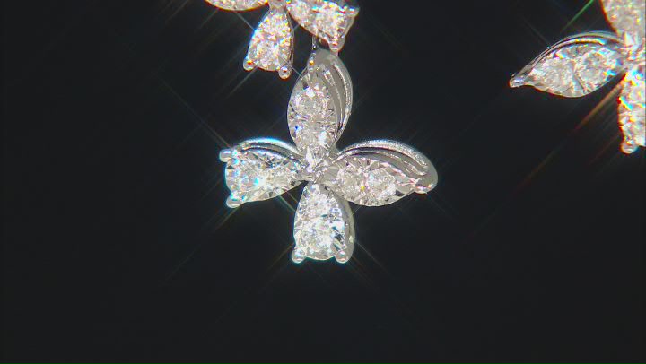 White Diamond 10k White Gold Dangle Earrings 0.50ctw Video Thumbnail