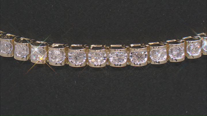 White Diamond 10k Yellow Gold Tennis Bracelet 3.00ctw Video Thumbnail