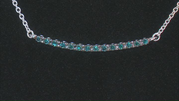 Blue Diamond Rhodium Over Sterling Silver Necklace 0.25ctw Video Thumbnail