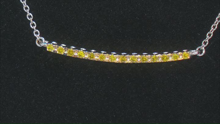 Yellow Diamond Rhodium Over Sterling Silver Necklace 0.25ctw Video Thumbnail