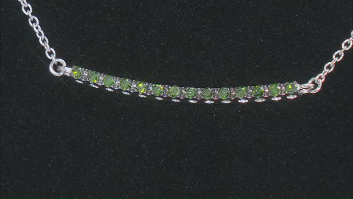 Green Diamond Rhodium Over Sterling Silver Necklace 0.25ctw Video Thumbnail