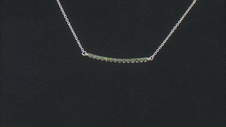 Green Diamond Rhodium Over Sterling Silver Necklace 0.25ctw Video Thumbnail