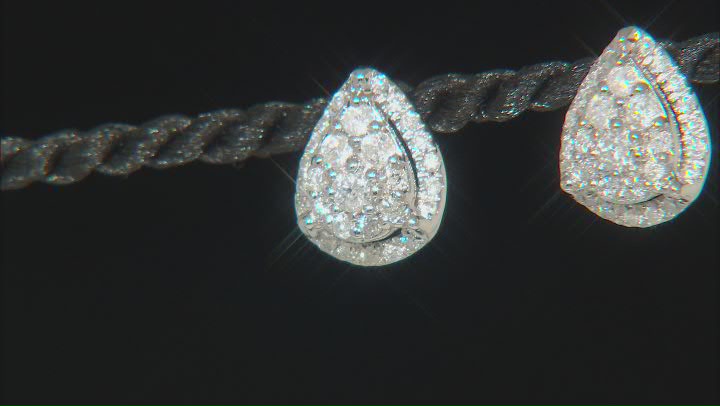 White Diamond 14k White Gold Teardrop Earrings 0.50ctw Video Thumbnail