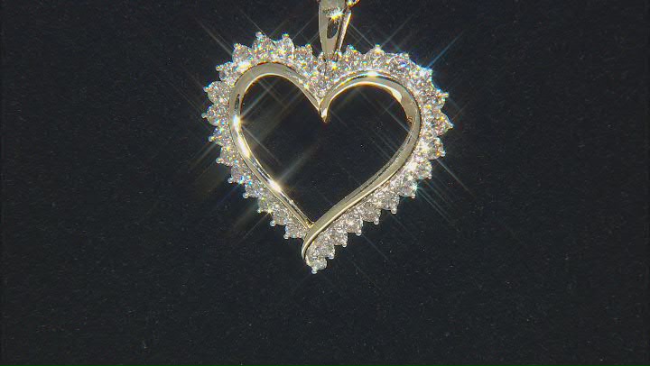 Candlelight Diamonds™ 10k Yellow Gold Heart Pendant With Rope Chain 1.00ctw Video Thumbnail