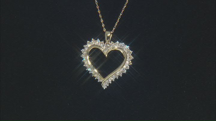Candlelight Diamonds™ 10k Yellow Gold Heart Pendant With Rope Chain 1.00ctw Video Thumbnail