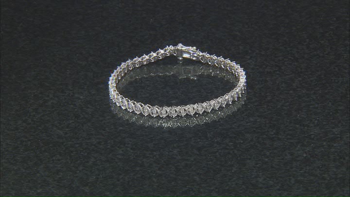 White Diamond Rhodium Over Sterling Silver Tennis Bracelet 1.00ctw Video Thumbnail