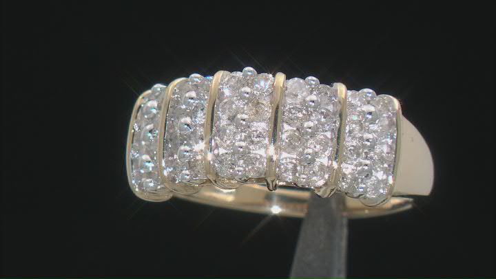 White Diamond 14k Yellow Gold Over Sterling Silver Band Ring 1.00ctw Video Thumbnail
