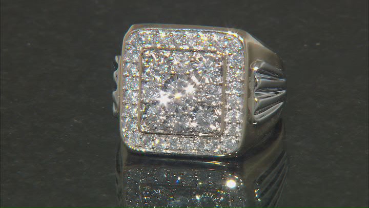 White Diamond 10k Two-Tone Gold Mens Cluster Ring 1.50ctw Video Thumbnail