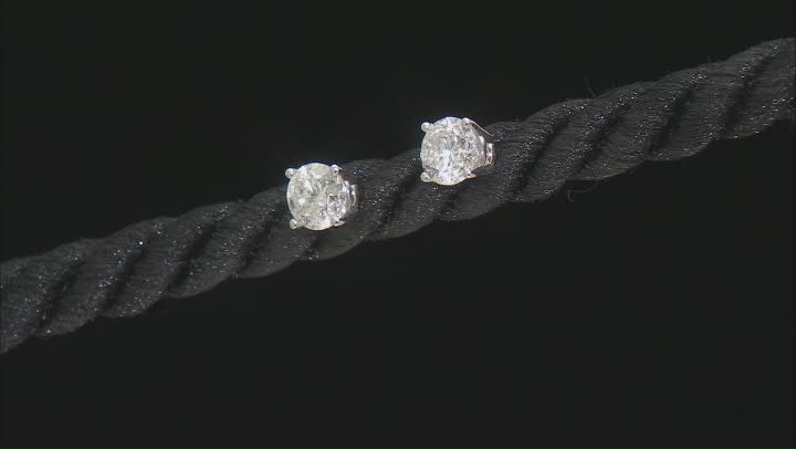 White Diamond 14k White Gold Pendant And Earring Jewelry Set 1.00ctw Video Thumbnail