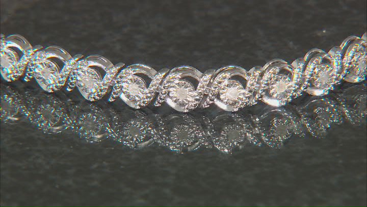 White Diamond Rhodium Over Sterling Silver Tennis Bracelet 0.50ctw Video Thumbnail