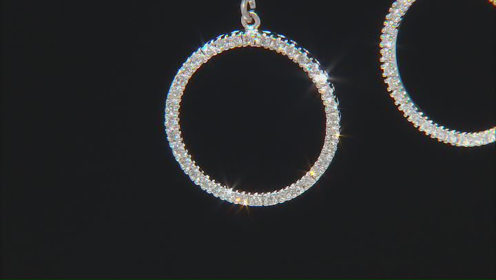White Diamond 10k White Gold Circle Earrings 0.50ctw Video Thumbnail