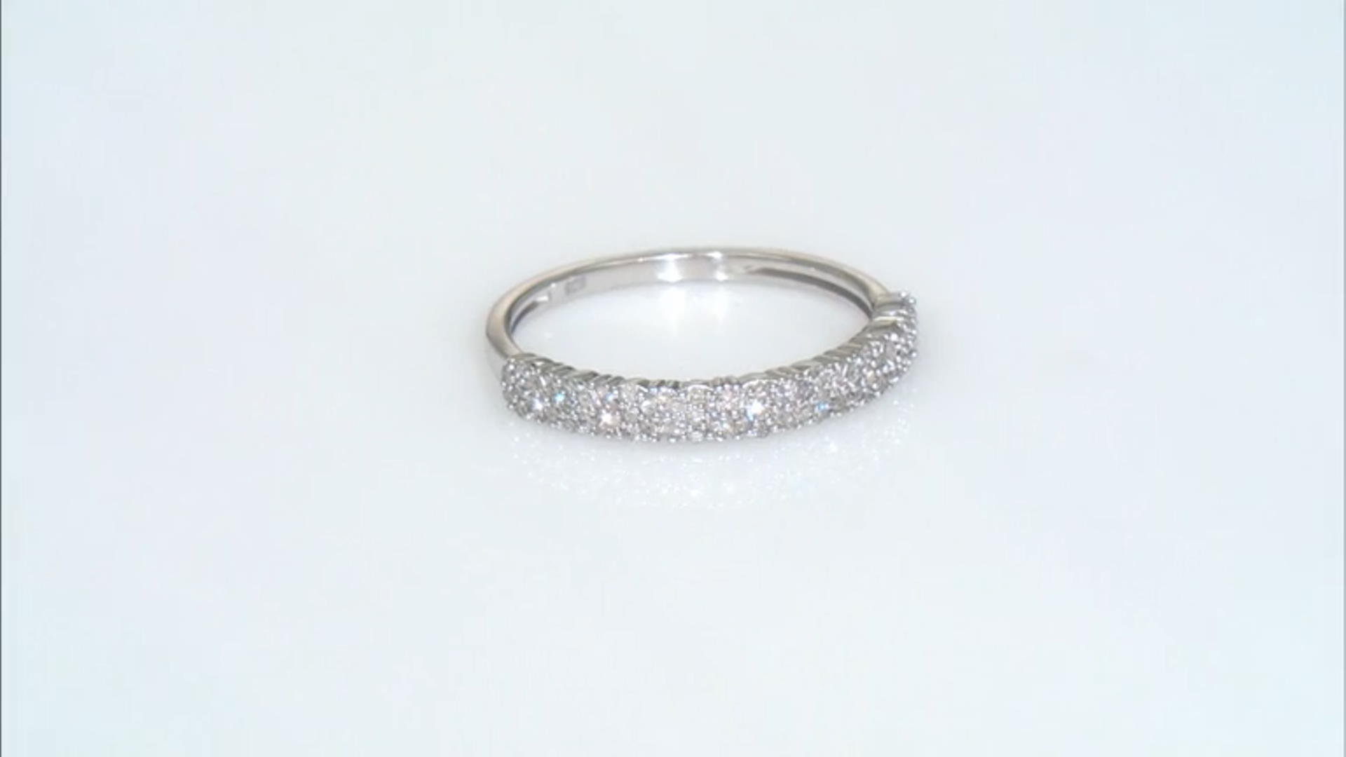 White Diamond Rhodium Over Sterling Silver Cluster Band Ring 0.25ctw Video Thumbnail