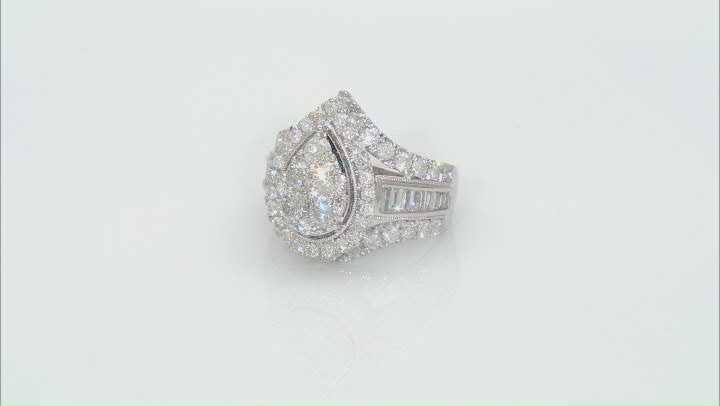 White Diamond 10k White Gold Halo Ring 3.00ctw Video Thumbnail