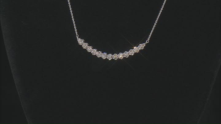 White Diamond 10k White Gold Cluster Necklace 1.00ctw Video Thumbnail