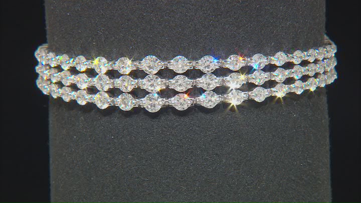 White Diamond 14k White Gold Multi-Row Bracelet 8.00ctw Video Thumbnail