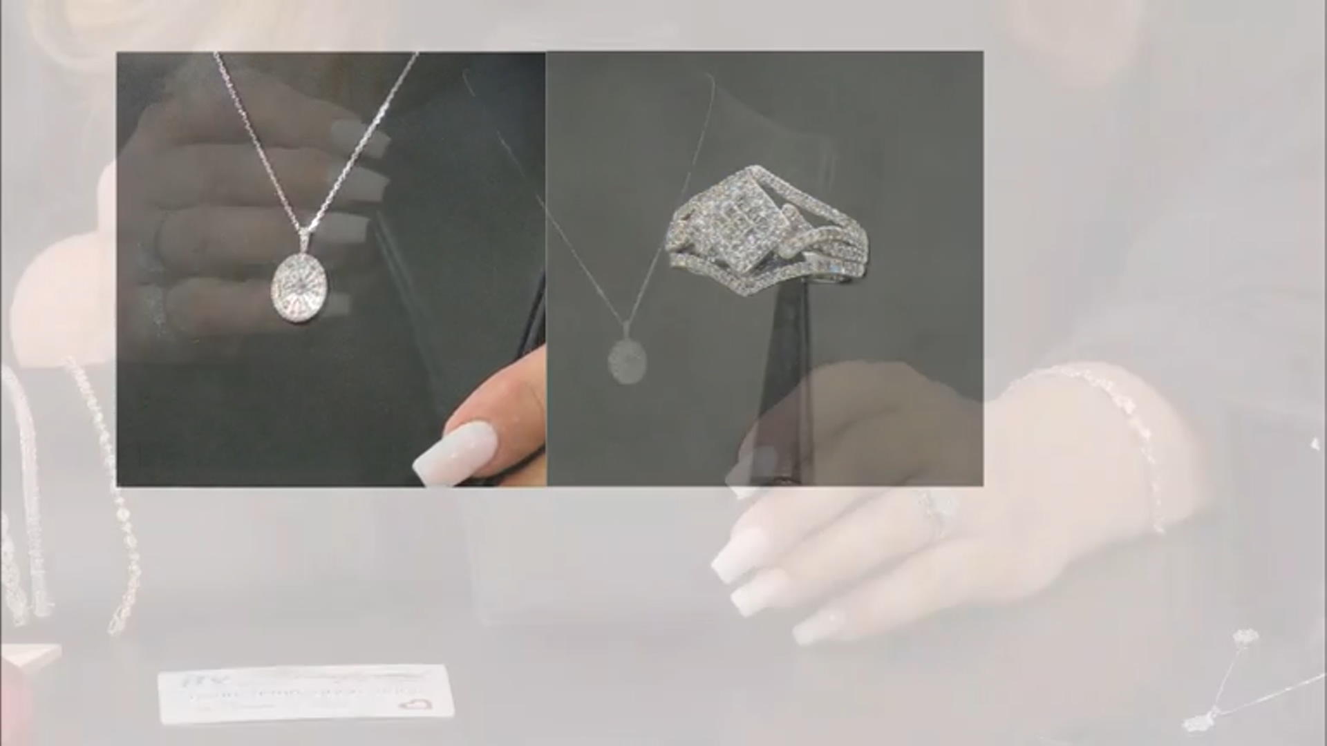 White Diamond 10k White Gold Drop Pendant With 18" Cable Chain 0.50ctw Video Thumbnail