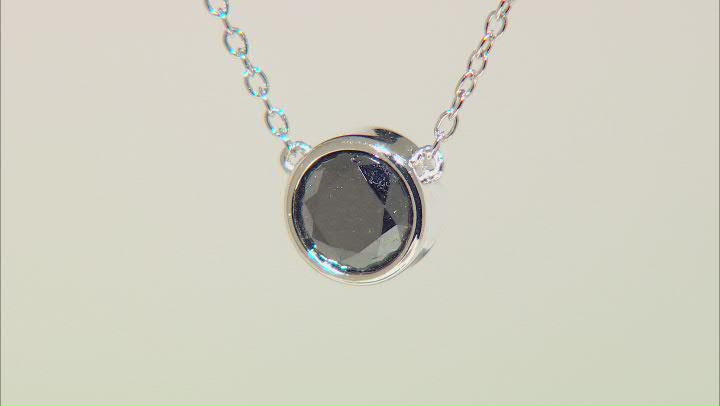 Black Diamond Rhodium Over Sterling Silver Solitaire Necklace 1.00ctw Video Thumbnail