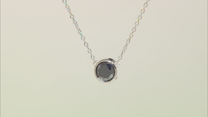 Black Diamond Rhodium Over Sterling Silver Solitaire Necklace 1.00ctw Video Thumbnail
