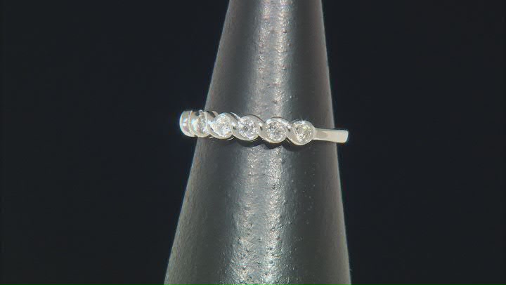 White Diamond 10k White Gold Band Ring 0.25ctw Video Thumbnail